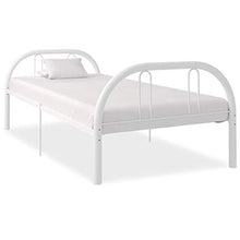 BIGTO - Struttura per letto in metallo e acciaio, per camera da letto, 90 x 200 cm, colore: Bianco