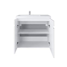 Planetmöbel Set di mobili da bagno moderno con lavabo e mobiletto alto, colore bianco