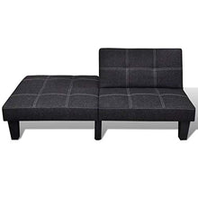 vidaXL Divano Letto Regolabile in Tessuto Nero Soggiorno Casa Salotto Sofa