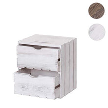 Mendler Comodino cassettiera HWC-C62 serie Vintage 2 cassetti - bianco