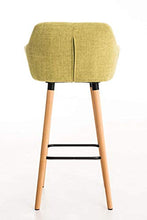 CLP Sgabello Bar Grant In Stoffa Sfoderabile I Sedia Alta Cucina Telaio In Legno Di Faggio I Sgabello Bancone, Colore:verde chiaro