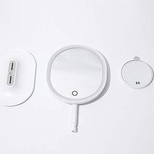 KANJJ-YU Portatile Specchio da Toilette, USB Ricaricabile Specchio da Toilette con 1X / 5 X Ingrandimento Touchscreen Dimmable LED for controsoffitto cosmetico di Trucco Specchio