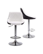 N/Q - Set di 2 sgabelli per sala da pranzo, in similpelle, altezza regolabile, ristorante, bar, bistrot girevoli, colore: bianco