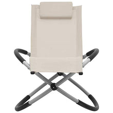Tidyard Lettino Prendisole per Bambini in Acciaio Crema, Lettini da Giardino, Sedie a Sdraio da Giardino, Lettino da Esterno 60,5 x 121 x 59,5 cm