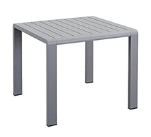 Domus Stile Modigliani Tavolo Quadrato in Alluminio, Verniciato, Grigio