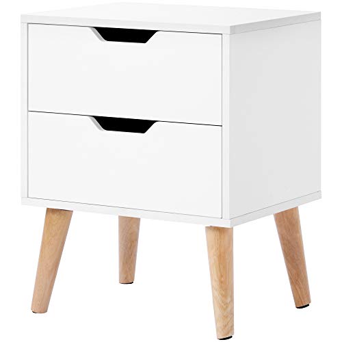 Q-HL Comodino Set di 2 Comodini per Mobili da Comodino Comodini per La Camera da Letto Soggiorno con 2 Cassetti 45 * 35 * 56,5 Cm - Bianco