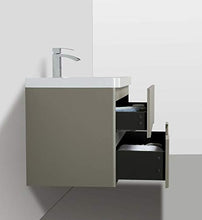 Yellow shop - Mobile Bagno Sospeso Cm 90 in Legno Completo di Lavabo in Marmoresina con E Senza Specchiera A LED Modello Coco 900 Varie Colorazioni (Taupe Opaco (Mobile + Lavabo))