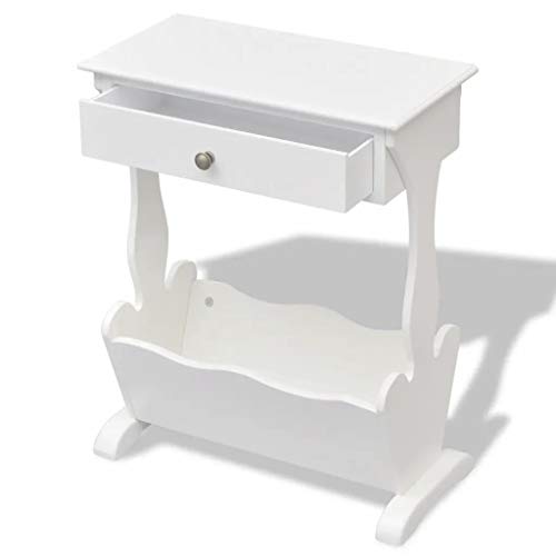 Comodino ausiliario per camera da letto, comodino da letto, divano con riviste e cassetto, per soggiorno, camera da letto, soggiorno, 48,5 x 24 x 61 cm