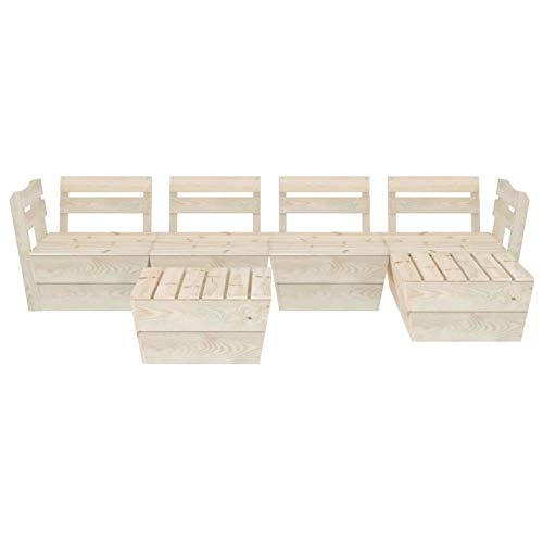 Tidyard Set Divani da Giardino su Pallet 6 pz in Legno Abete Impregnato,Set Divano da Giardino,Divano da Giardino,Set Divano da Giardino,per Giardino, Terrazzo, Soggiorno,Resistente e Stabile