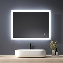 Heilmetz Specchio da bagno a LED con illuminazione, luce bianca fredda, specchio da parete, 60x80 cm, con toccare interruttore