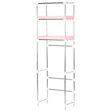 Scaffale per WC con 3 ripiani, in acciaio inox, con 2 ripiani fino a 10 kg, 53 x 28 x 166 cm