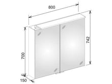 Keuco Royal L1 Specchio 13603, 2 Ante girevoli, 800mm, 2 cassetti Interni - 13603171302