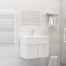 vidaXL Set Mobili da Bagno 2 pz Bianco Lucido in Truciolato