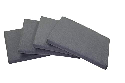 GHIOCUSCINI Cuscino da Giardino per Esterni,Set da 4 PZ. Mis. cm 58 X 51 sp. 5 cm, per Poltrona,Salotto,SALOTTINO, DIVANETTO Rattan/MIDOLLINO Tessuto COT/Poli Grigio Made in Italy