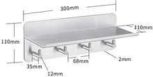 AINIYF Bagno Bagno Doccia Mensola Organizzatore Parete Punch Libero dell'Acciaio Inossidabile 304 del tovagliolo Gancio, 2 Formati, 2 Metodi di Installazione (Dimensioni: 500x108x110mm)