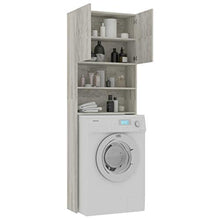 mewmewcat Mobile per Lavatrice Grigio Cemento 64x25,5x190cm in Truciolato