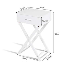 COSTWAY Tavolino Laterale, Comodino con Cassetto in MDF Ecologico per Soggiorno e Camera da Letto, Bianco