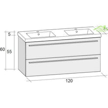 RIHO Set Mobile & Lavabo Bellizzi Set 26 120x45x H 60 cm - Legno laccato satinato