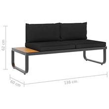 Goliraya 4 pz Set Divano da Giardino Angolare in Alluminio e WPC con Tavolino,Divano con Penisole,Salotto da Giardino,Divano Angoalre,Divano da Esterno,Divano Modulare da Esterno