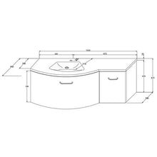 Mobile da bagno sospeso DANA 1050 - design leggermente arrotondato - antracite, Piletta Pop-up:Con piletta Pop-up