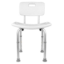 Sedia da doccia con schienale 6 marce Sedia da bagno per anziani regolabile Sedia da doccia Panca Sgabello Sedile Sedia da bagno antiscivolo-bianca
