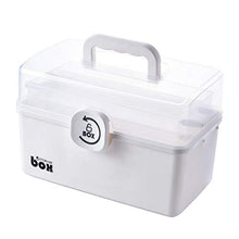 Contenitore per medicina di pronto soccorso, contenitore per pillole di droga, contenitore portatile per medicine, contenitore (bianco, 34 x 19 x 21 cm)