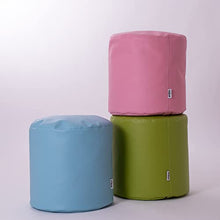 Avalon Puff rotondo 50X50 cm Pouf Cilindro Jazz Finta pelle Imbottito colore Blu