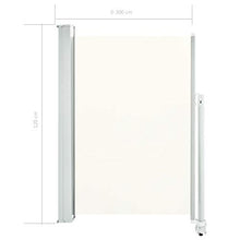 vidaXL Tenda da Sole Laterale Retrattile 120x300 cm Crema Parasole Frangivento