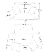zvcv Tatami Lazy Couch Multicolor Bean Bag Doppio Divano Pieghevole Camera da Letto Balcone bay Window Coppia Comfort Chair Regalo Due Cuscini, Mobili per Il Tempo Libero