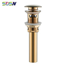 SHDJYR Scarico per lavabo Scarico per Bagno in Ottone Massiccio Scarico per lavabo in Oro Rosa Scolapiatti per lavabo con Scarico a Pressione Scarico per lavabo con sgocciolatoio Nero