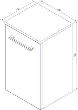 Fackelmann Armadietto da bagno Rondo, con cerniere ammortizzate, dimensioni (L x A x P): ca. 35,5 x 59 x 32 cm, armadio di alta qualità per bagno/porta a sinistra/corpo e frontale: rovere cognac