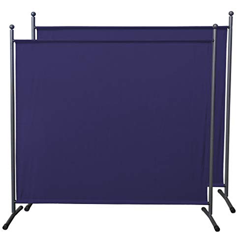 QUICK STAR 2 Pezzi Paravento da Giardino 180 x 178 cm Divisorio in Tessuto Balcone Protezione della Privacy Blu