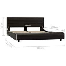 Tidyard Struttura Letto Singolo/Matrimoniale Moderno a Doghe con LED Rivestimento in Similpelle,Letto a Doghe,160x200 cm,Antracite