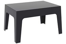 CLP Tavolo Giardino Design Box I Tavolo Lounge Impilabile in Polipropilene Idrofugo E Resistente Ai Raggi UV 70x50 CM, Colore:Nero