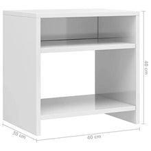 vidaXL Comodino con Ripiano e Vano a Giorno Classico Elegante Versatile Armadietto Notte Tavolino Salotto Bianco Lucido in Truciolato