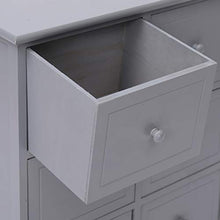 FAMIROSA Armadietto con 6 Cassetti Grigio 60x30x75cm Legno di Paulownia