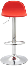 CLP Sgabello Design Lana V2 in Similpelle I Sedia Sgabello Cucina con Poggiapiedi E Schienale Girevole E Regolabile 58-79CM, Colore:Rosso, Colore del Telaio:Cromo