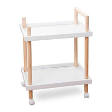YIN YIN Carrello per ripiani Carrello con ripiano, semplice cremagliera in legno con puleggia di grande capienza, ristorante, ristorante, vassoio quadrato, carrello portapacchi bianco 54X36X76CM Carre