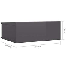 Autoshoppingcenter Comodini Sospesi Mensola per Parete Bianco/Nero Lucido con Cassetto in MDF 40x30x15 cm [EU Stock]