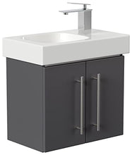 emotion ICONXS53CMRECHTS000104DE - Lavabo con mobiletto, in Legno, 53 x 41 x 29,6 cm, Colore: Antracite Lucido