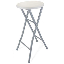 DRULINE Sgabello Bar Pieghevole in Metallo Altezza Seduta 70,5 cm Bianco Grigio - Bianco, 1x