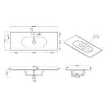 Yellowshop. - Mobile Bagno sospeso 120 cm Stile Moderno lavabo toeletta specchiera LED MOD. Block (Pino Bahia)