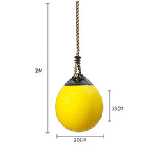 UJULUJ Altalena Gonfiabile a Sfera, Altalena per Bambini con Catena a Fune appesa per Cortile all'aperto per Parco Giochi all'aperto, Giallo
