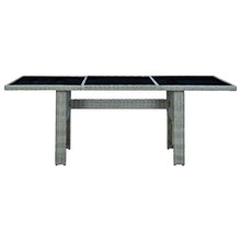Qnotici Tavolo da Giardino con Struttura in Acciaio, Tavolo da Giardino in Legno massello di Acacia da Esterno Pratico Tavolo da Giardino 200 x 100 x 74 cm-Grigio Chiaro e Nero