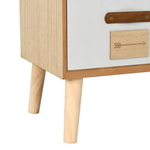 vidaXL Massello di Pino Credenza con 6 Cassetti Design Diversi Rustico Elegante Cassettiera Impugnature in Pelle Mobiletto Consolle Multicolore