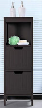 Etnicart - Mobiletto bagno in legno wenge MDF 30x30x89CM salvaspazio armadietto multiuso arredo bagno mobiletto due cassetti 3 ripiani contenitore multiuso-