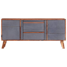 FAMIROSA Credenza Grigia 120x30x55 cm in Legno Massello di Sheesham