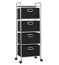 Cassettiera in Tessuto, Cassettiera per Camera da Letto con 4 Cassetti in Tessuto Non Tessuto, 41,5 x 31 x 114 cm