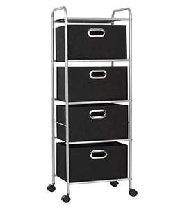 Cassettiera in Tessuto, Cassettiera per Camera da Letto con 4 Cassetti in Tessuto Non Tessuto, 41,5 x 31 x 114 cm