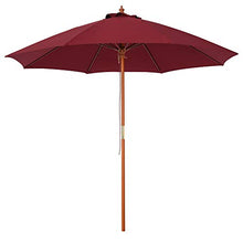 Outsunny Ombrellone da Giardino Φ257x253cm ed Esterni con Tettuccio Antivento in Poliestere Rosso e Palo in Legno